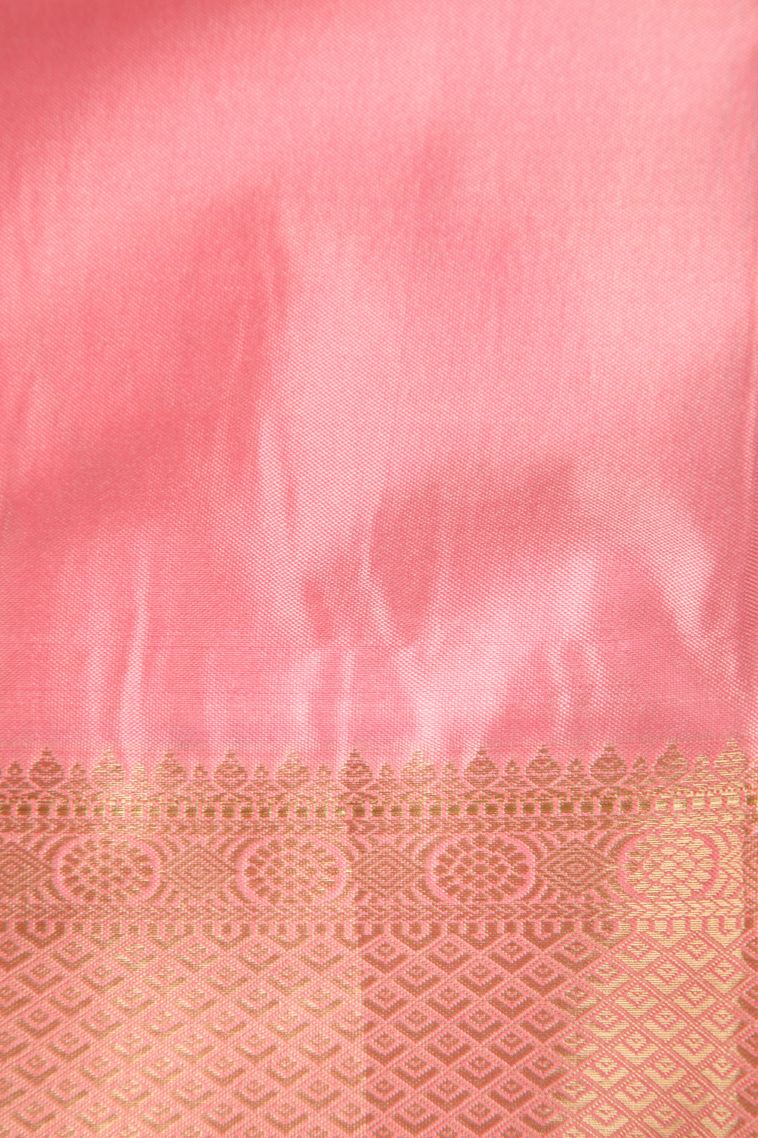 Teal Blue Apoorva Silk Sarees with Gold Zari Floral Patterns view 3