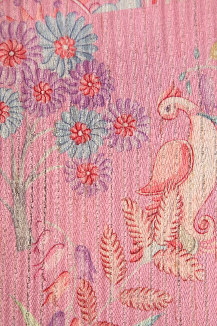 Pistachio Green Semi Tussar Silk with Without Zari Zari Floral Patterns view 3