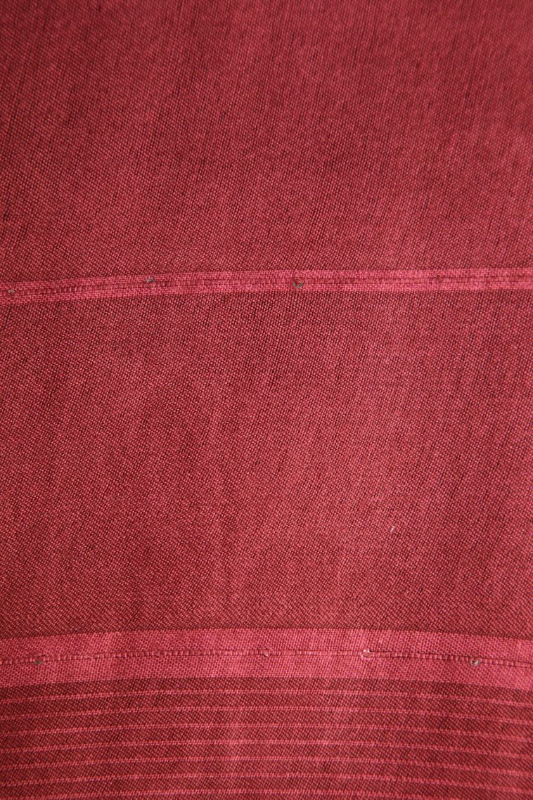 Apple Red Linen Saree with Without Zari Zari Stripes view 3