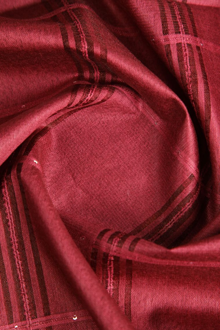 Apple Red Linen Saree with Without Zari Zari Stripes view 4
