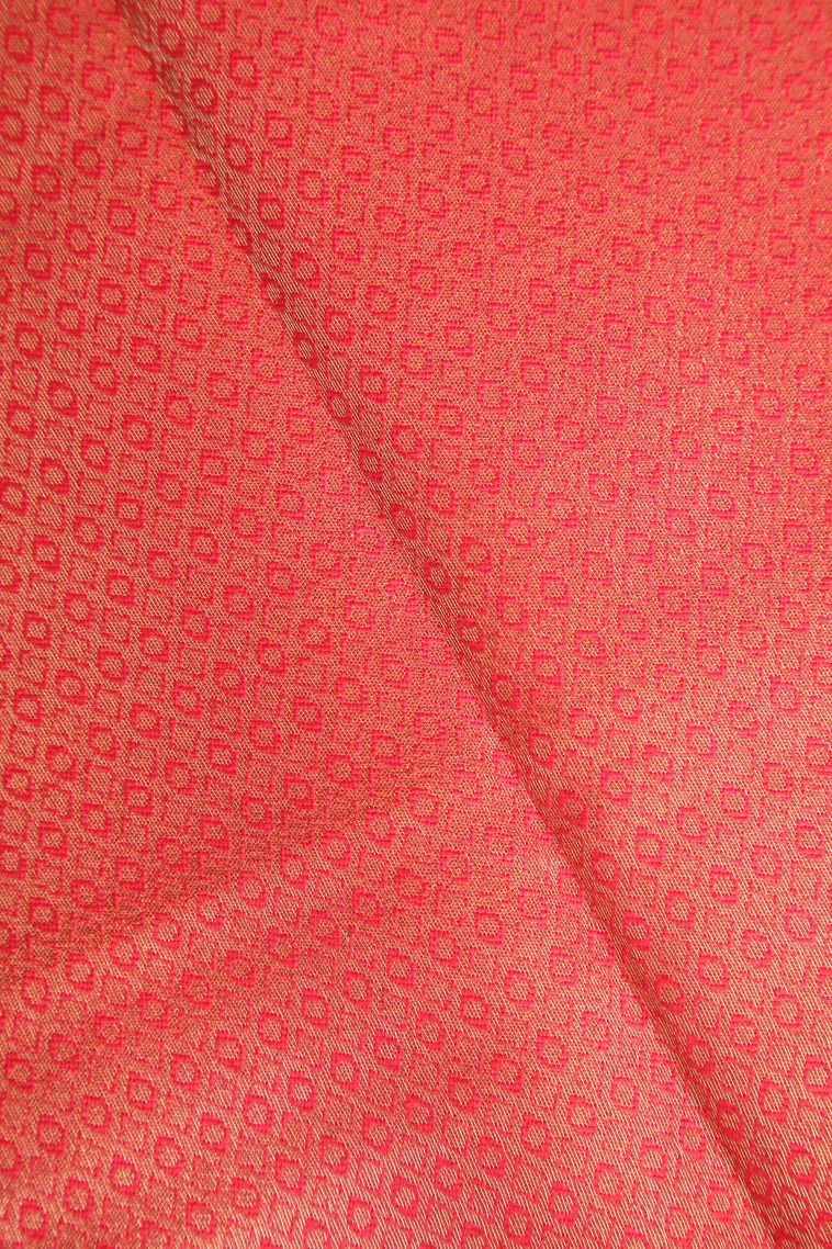 Tangerine Orange Raw Silk Sarees with Gold Zari Floral Patterns view 3