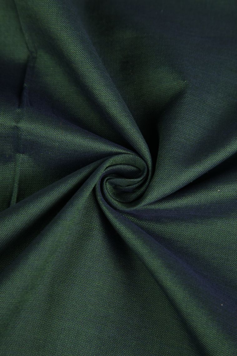 Seaweed Green Poly Cotton Sarees Gold Zari with Plain view 4