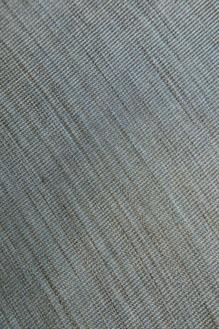 Pistachio Green Jute Sarees with Silver Zari Plain view 3