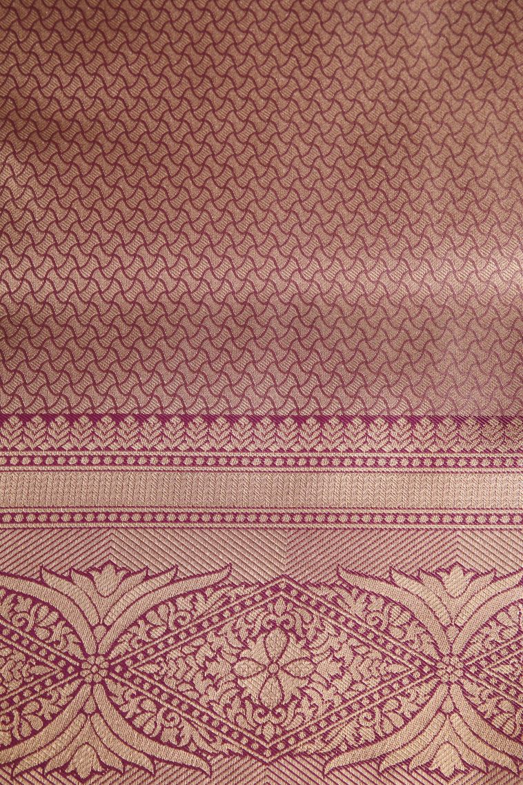 Jam Purple Apoorva Silk Sarees with Antic Zari Floral Patterns view 3