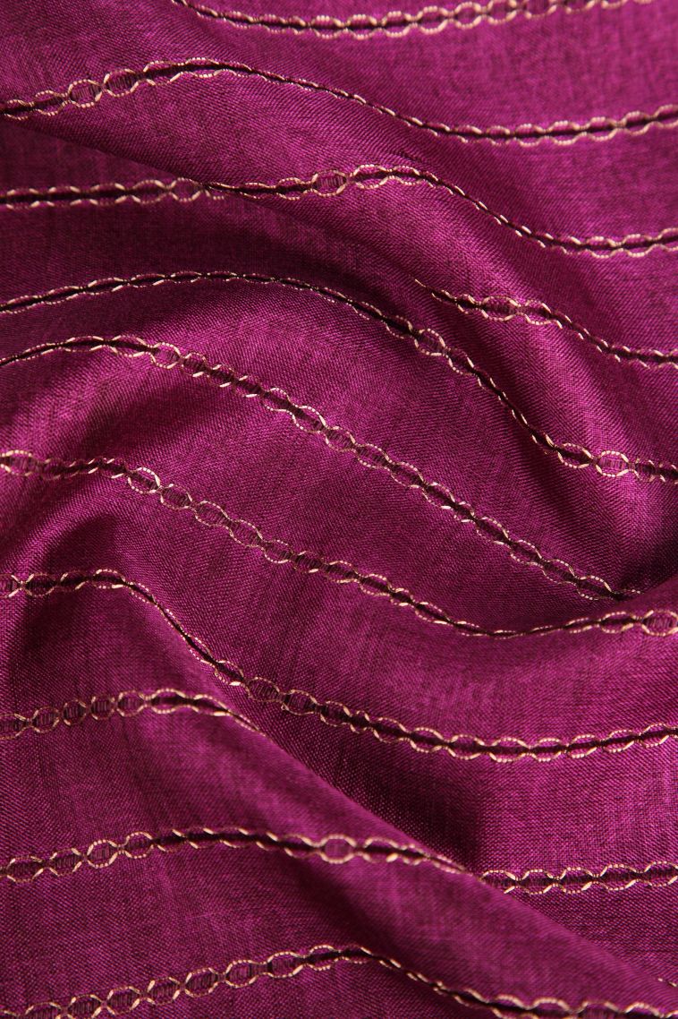 Magenta Purple Semi Tussar Silk Gold Zari with Kodi Pattern view 4