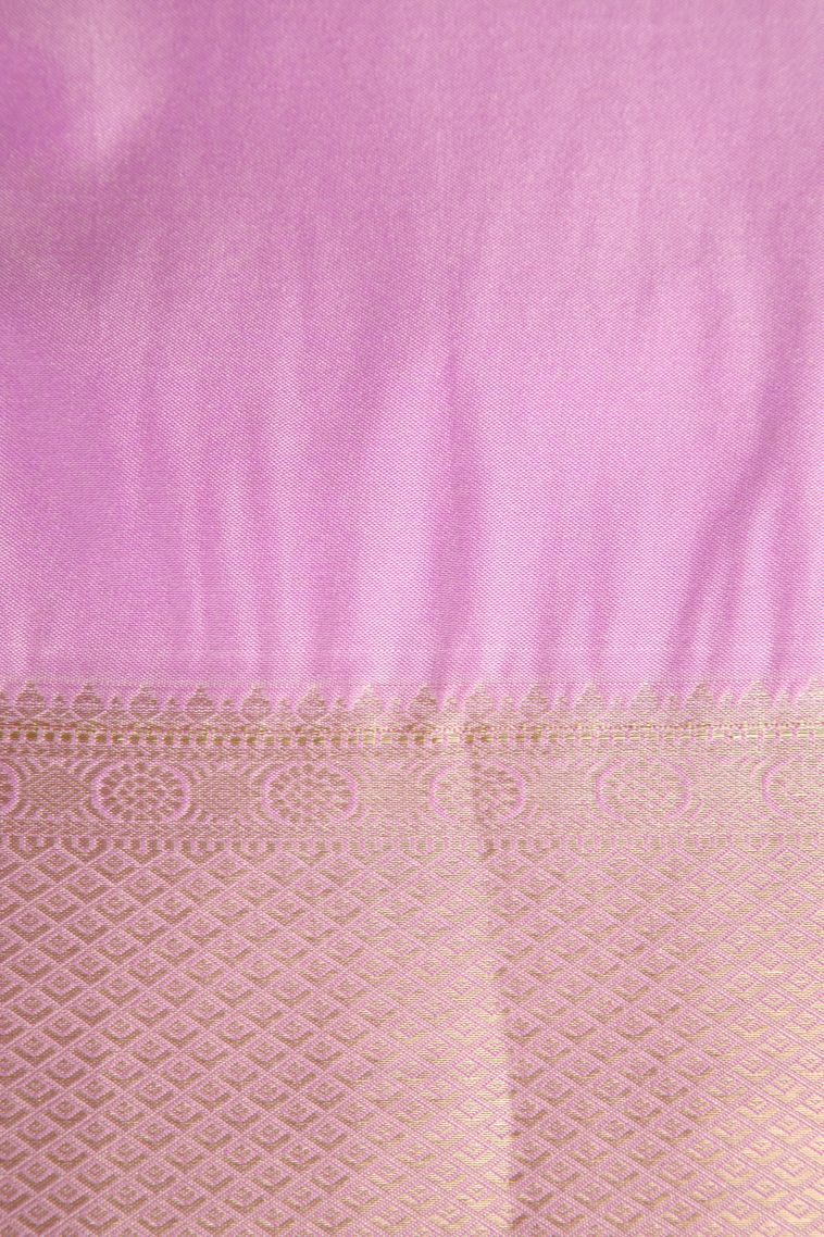 Mint Green Apoorva Silk Sarees with Gold Zari Floral Patterns view 3