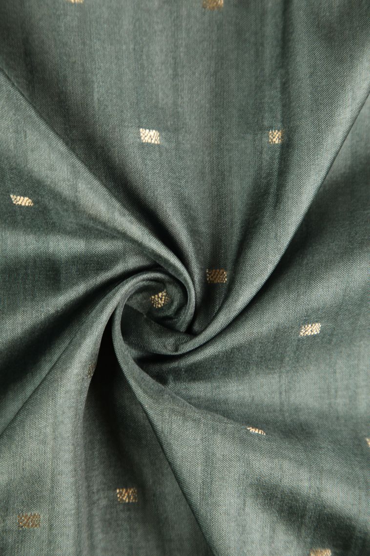 Davy Black Semi Raw Silk Printed Gold Zari with Zari Puttas view 4