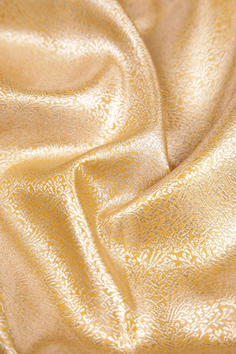 Merigold Orange Apoorva Silk Sarees with Silver Zari Floral Puttas view 4