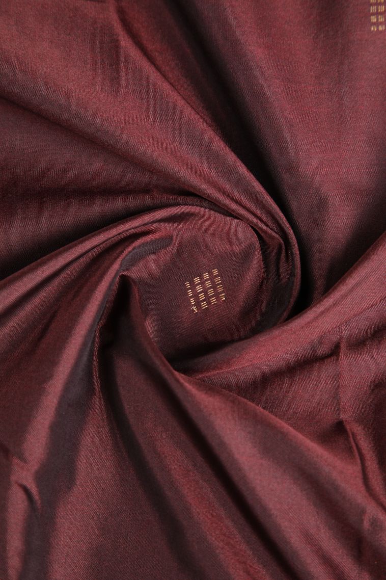 Cinnamon Brown Arani Silk Sarees Gold And Silver Zari with Puttas view 4