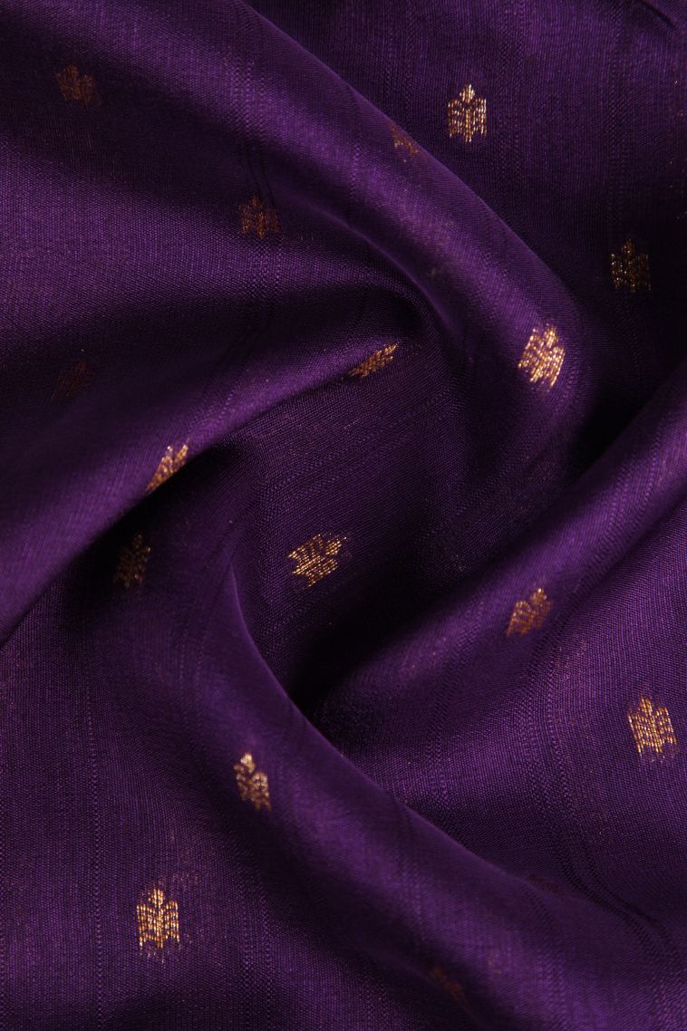Viola Purple Banaras Sarees Antic Zari with Floral Puttas view 4