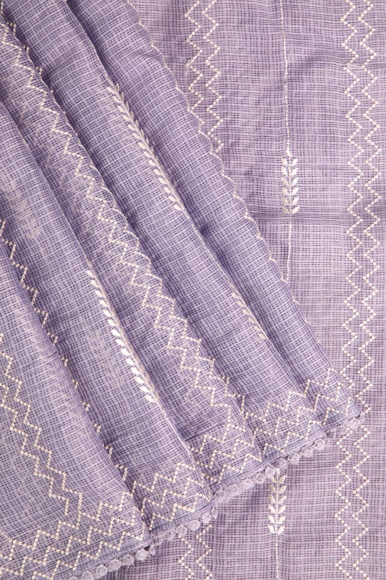 Heather Purple Manipuri Cotton Sarees Without Zari with Geometric Shapes