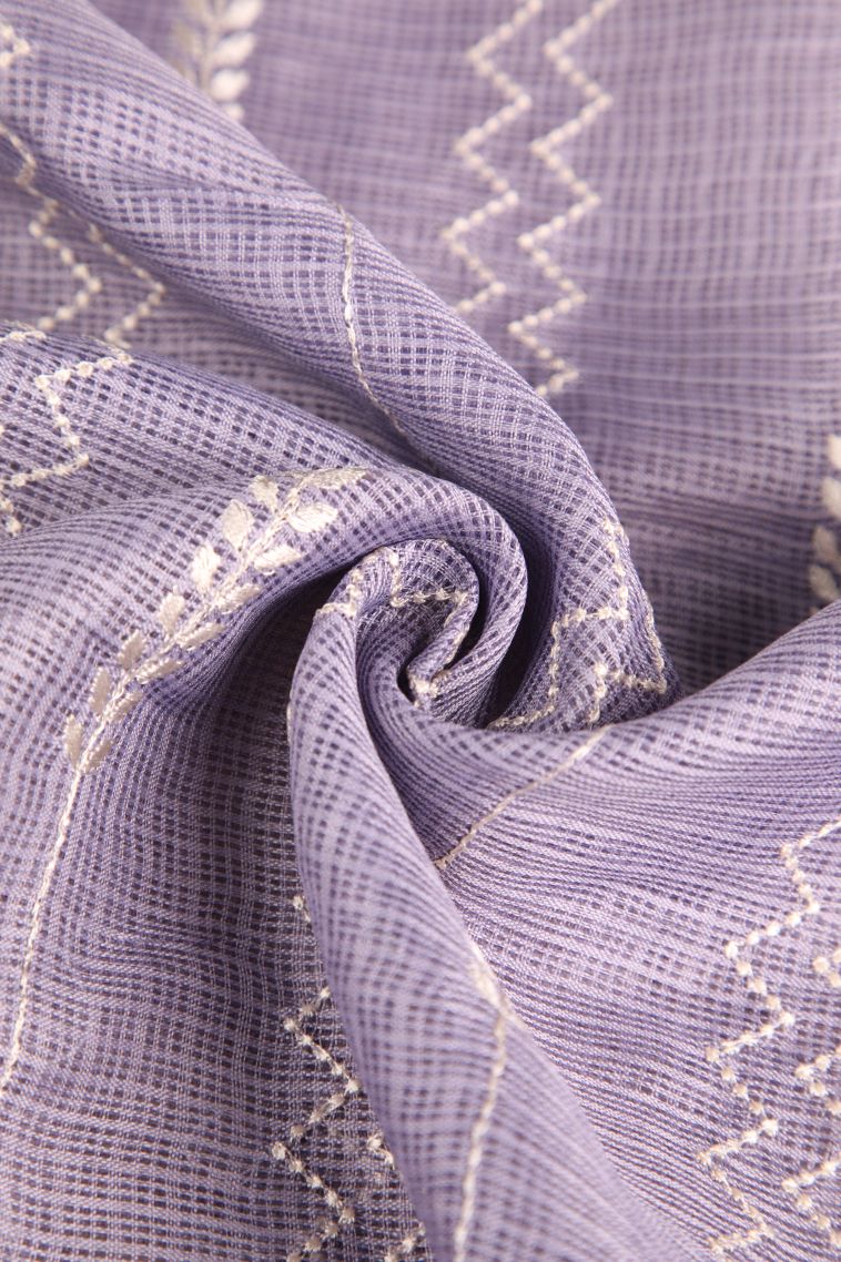 Heather Purple Manipuri Cotton Sarees Without Zari with Geometric Shapes view 4