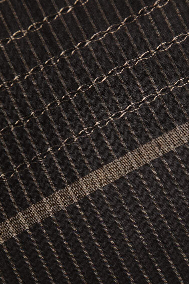 Charleston Black Semi Tussar Silk Gold Zari with Kodi Pattern view 3