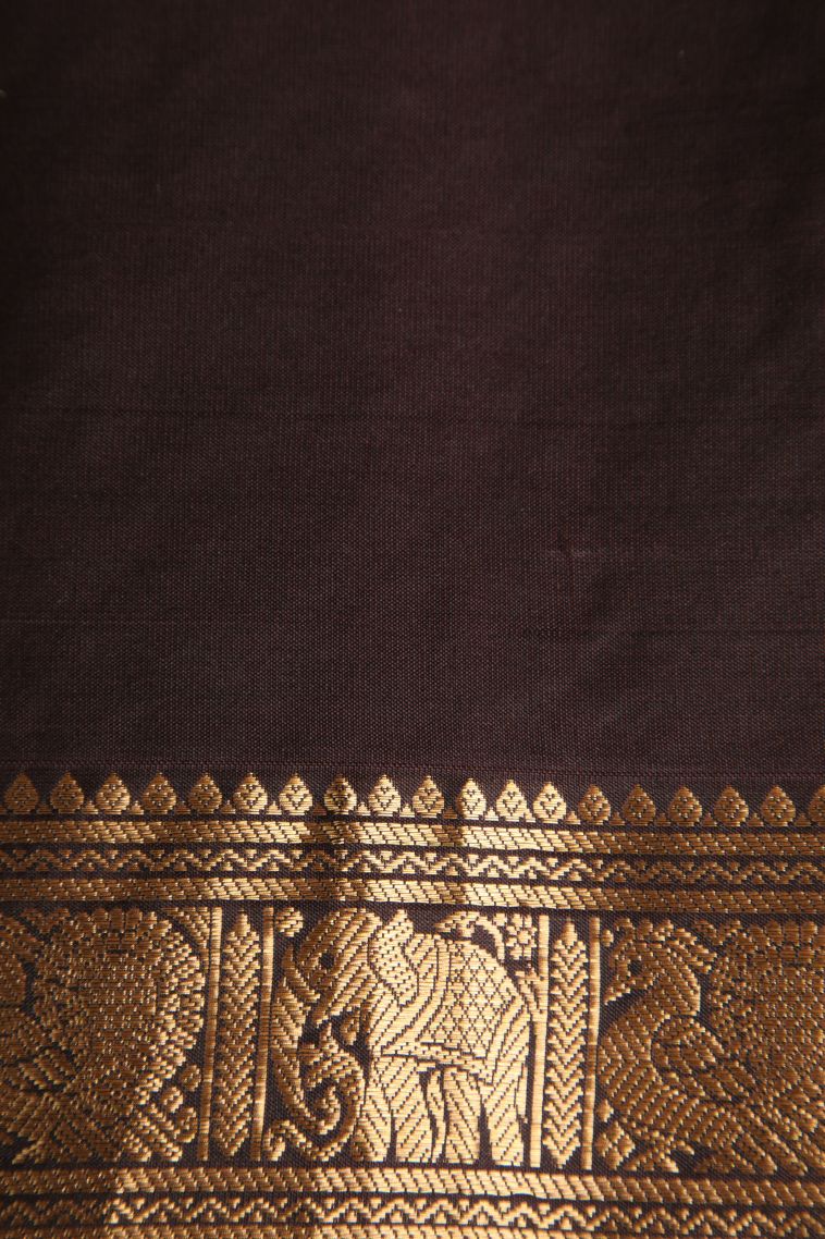 Cookie Yellow Soft Silk Saree with Gold Zari Floral Puttas view 3