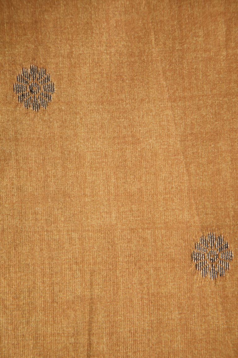Rich Gold Semi Tussar Silk with Antic Zari Tree Mottif view 3
