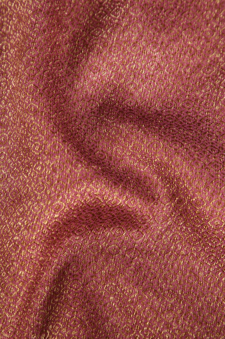 Ballet Pink Banaras Sarees Antic Zari with Floral Patterns view 3