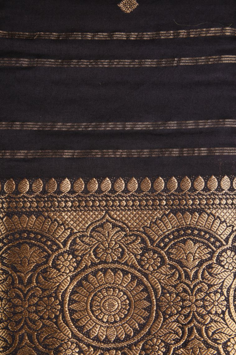 Blush Pink Chanderi Cotton Sarees Antic Zari with Cross Straipes view 3