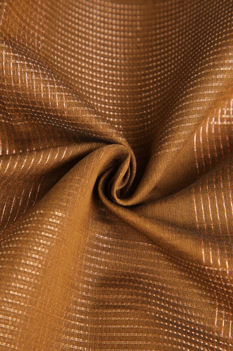 Peanut Brown Silk Cotton Sarees with Copper Zari Buttis (small Dots Or Motifs) view 4