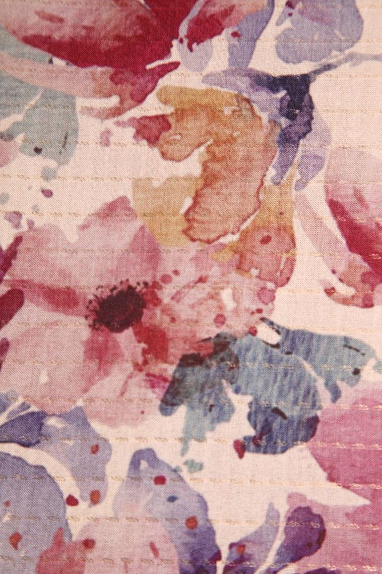 Rose Pink Semi Tussar Silk Gold Zari with Floral Patterns view 3