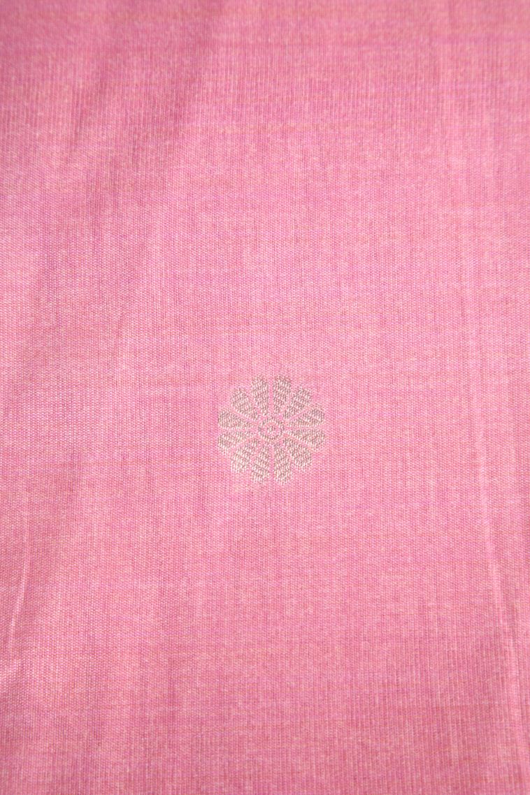 Pista Green Semi Tussar Silk with Silver Zari Geometric Shapes view 3