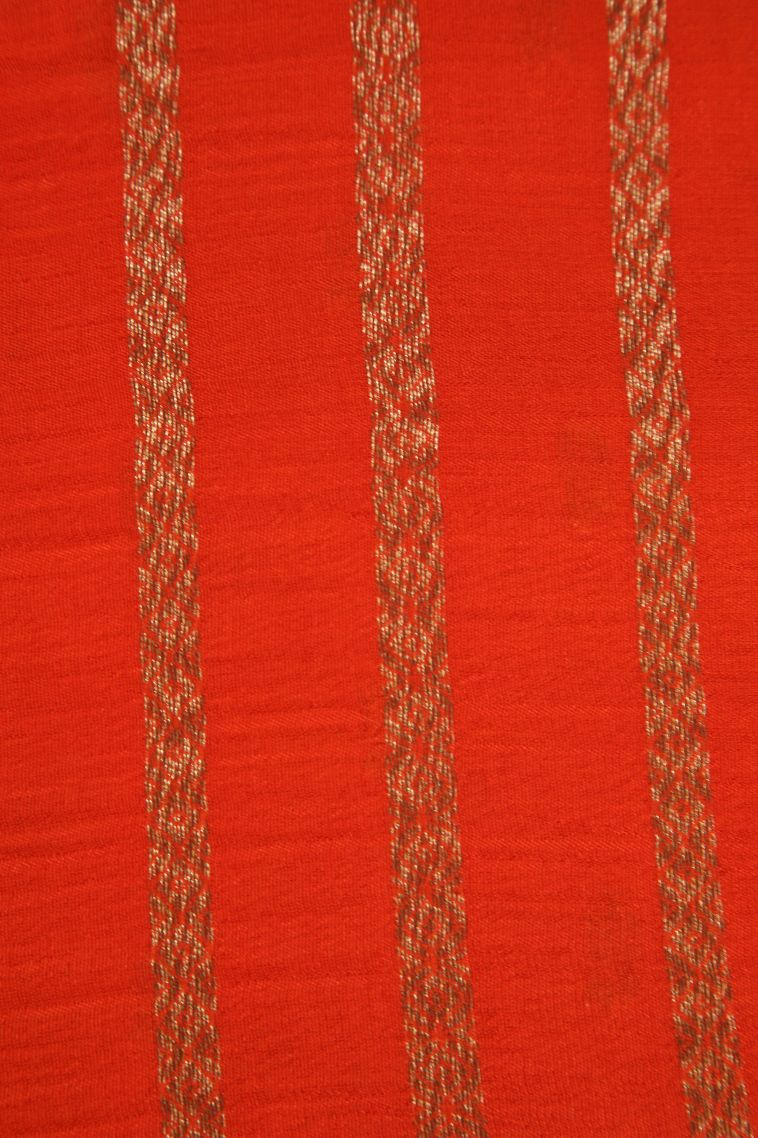 Rose Red Banaras Sarees Antic Zari with Floral Puttas view 3