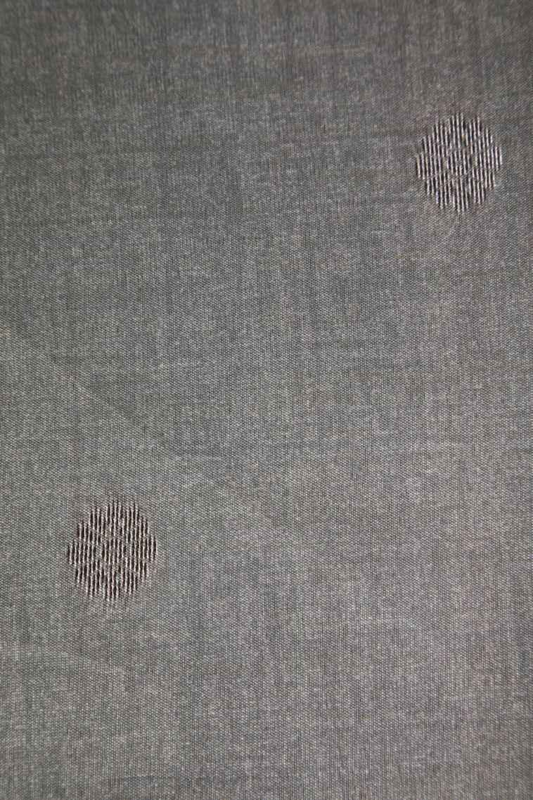 Gray Black Semi Tussar Silk with Antic Zari Tree Mottif view 3