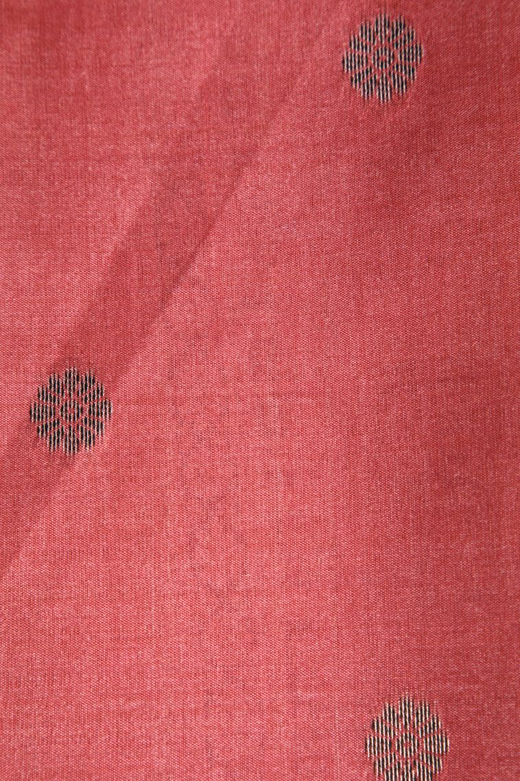 Blush Red Semi Tussar Silk with Antic Zari Tree Mottif view 3