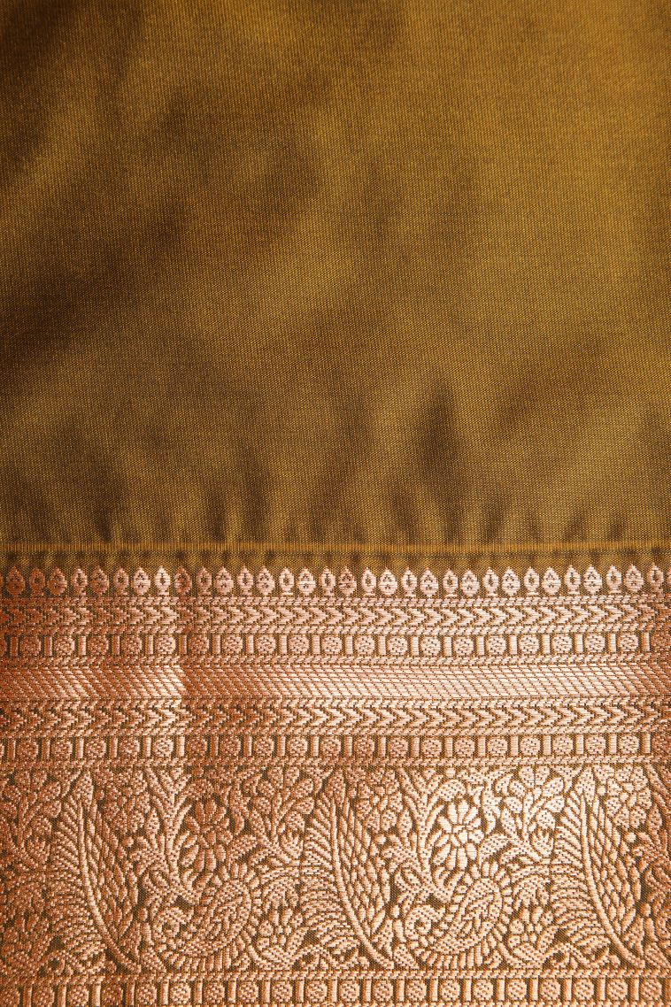 Mauve Purple Apoorva Silk Sarees with Copper Zari Floral Puttas view 3