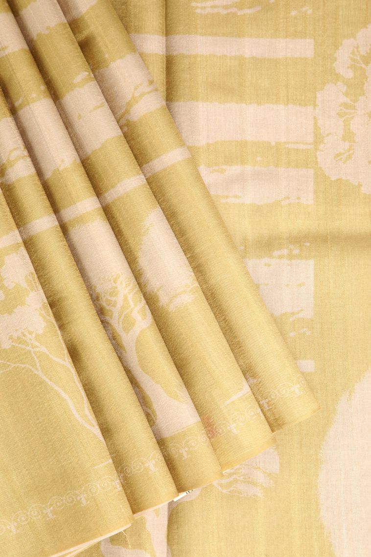 Shortbread Yellow Jute Sarees with Without Zari Zari Pathik Motifs view 1