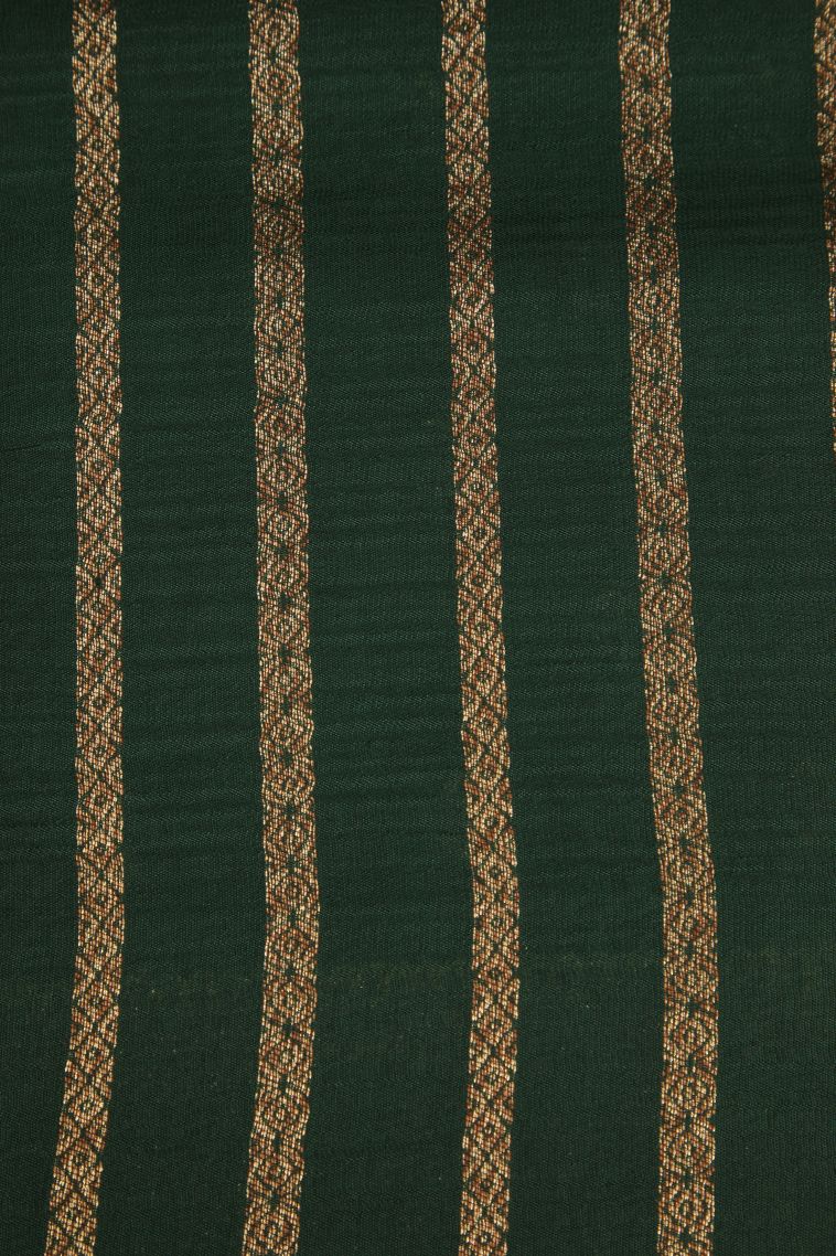 Juniper Green Banaras Sarees Antic Zari with Floral Puttas view 3