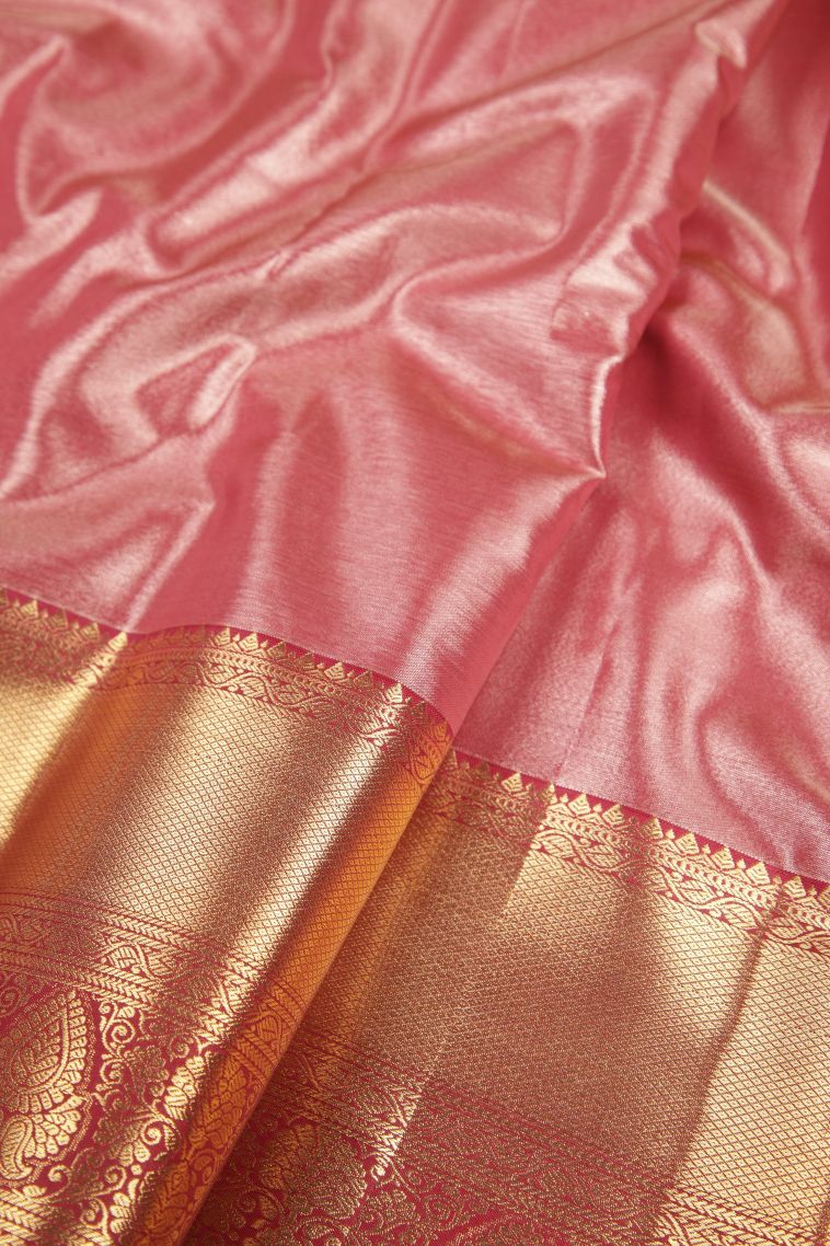 Periwinkle Purple Apoorva Silk Sarees with Gold And Silver Zari Geometric Shapes view 3