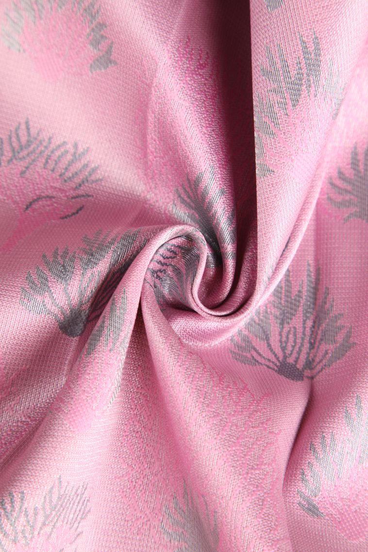 Blush Pink Visiri Madippu Silk Sarees with Silver Zari Floral Patterns view 4