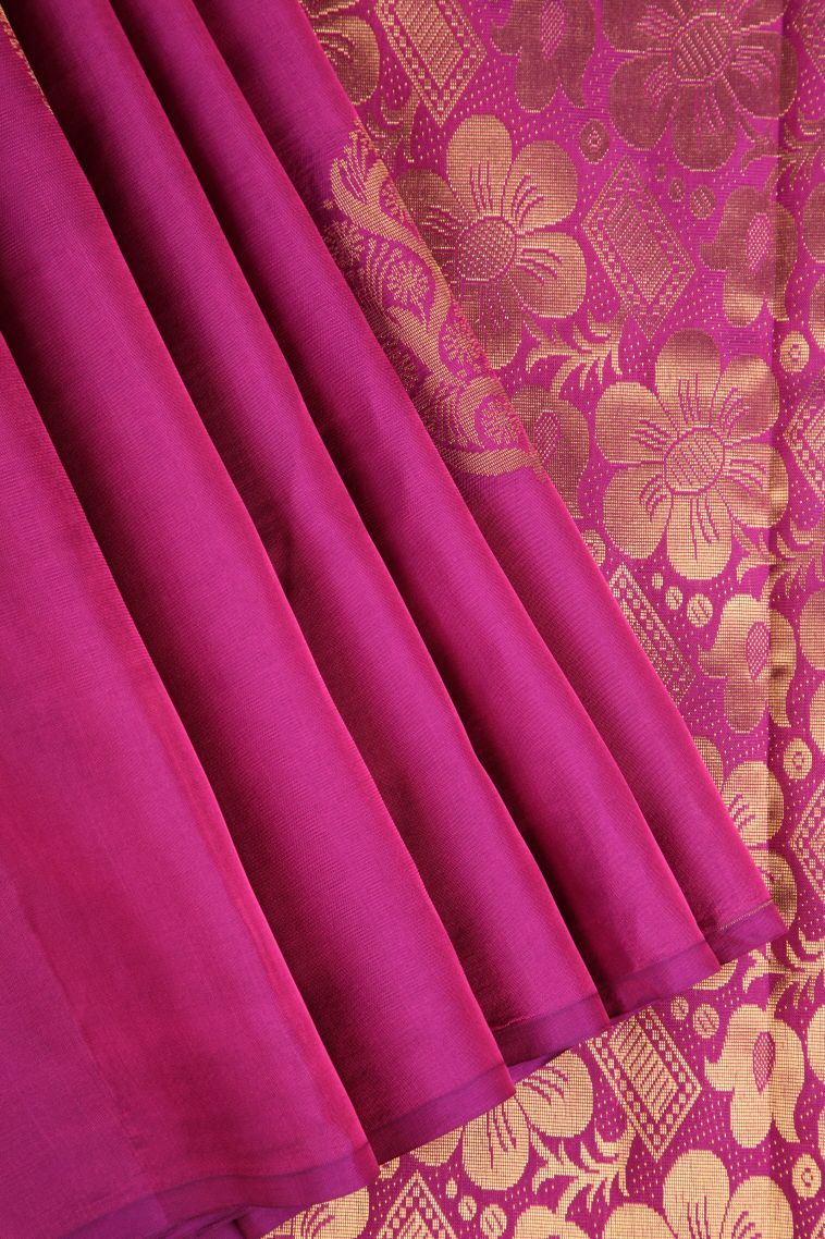 Magenta Pink Soft Silk Saree Copper Zari with Manga