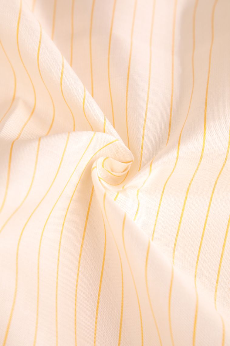Rice White Kanchipuram Silk Sarees with Gold Zari Stripes view 4