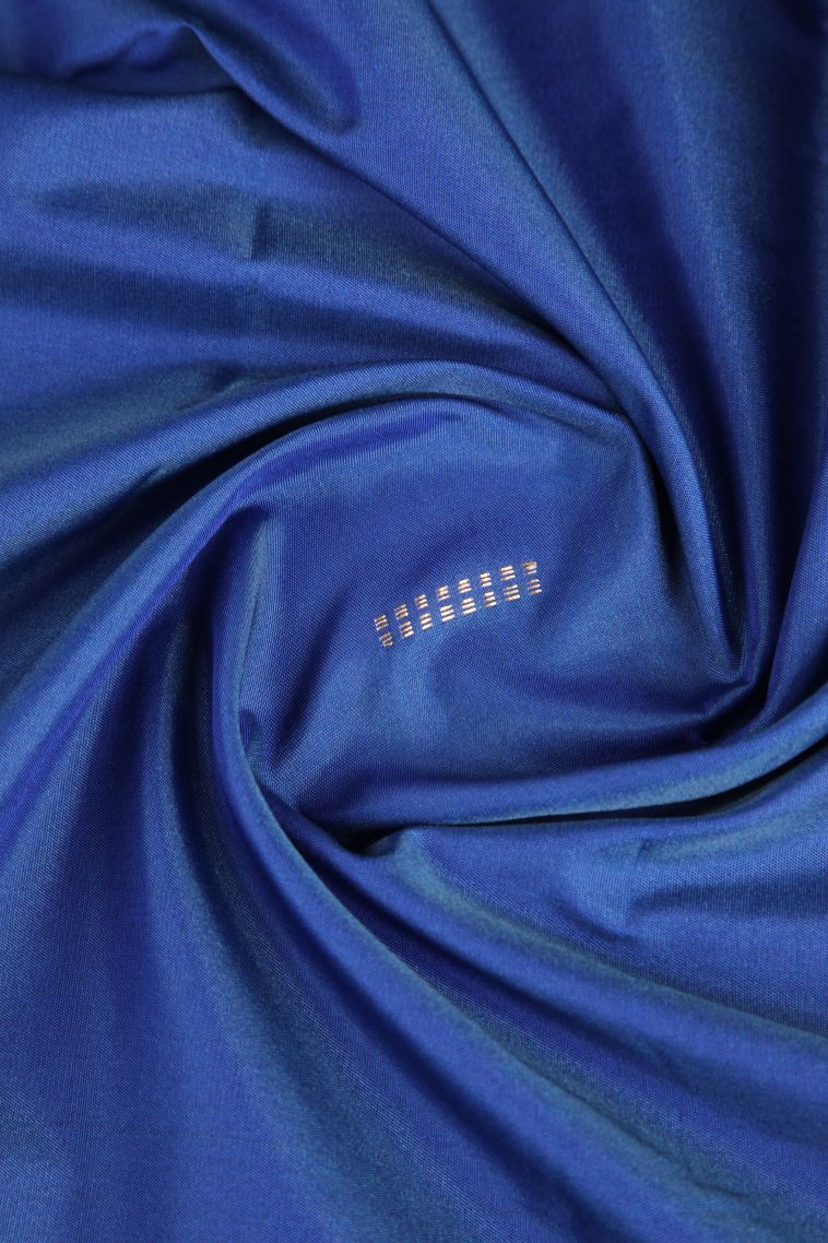 Cobalt Blue Arani Silk Sarees Gold And Silver Zari with Buttis (small Dots Or Motifs) view 4