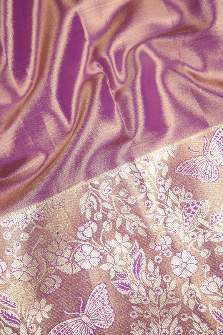 Mint Green Apoorva Silk Sarees with Gold And Silver Zari Floral Puttas view 3