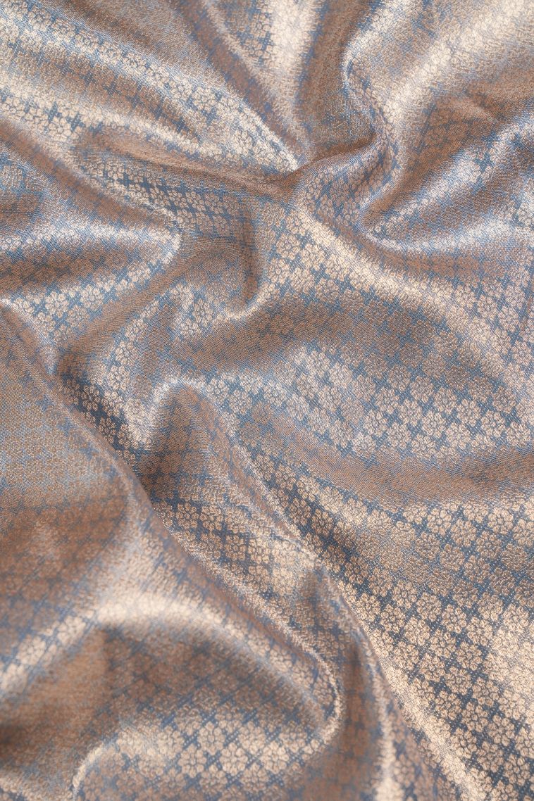 Bubblegum Pink Apoorva Silk Sarees with Gold Zari Leaf Pattern view 3
