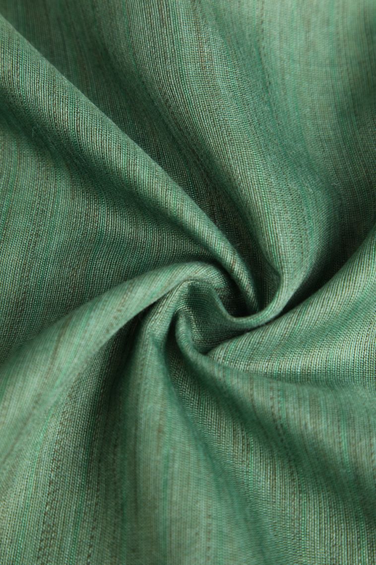 Basil Green Jute Sarees with Gold Zari Plain view 4