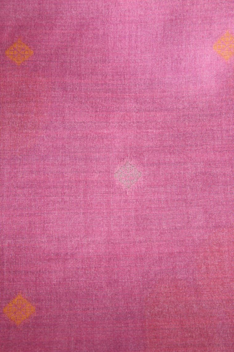 Rose Pink Semi Tussar Silk with Silver Zari Stripes view 3