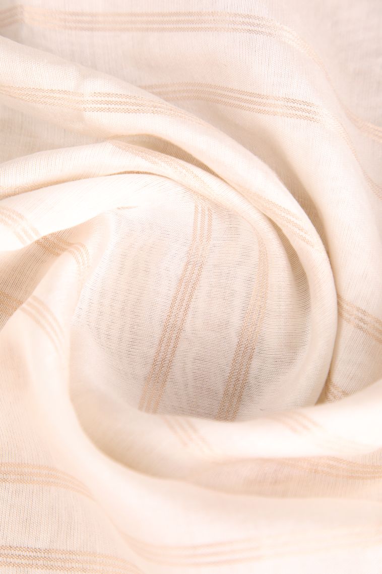 Porcelain White Chanderi Cotton Sarees Antic Zari with Cross Straipes view 4