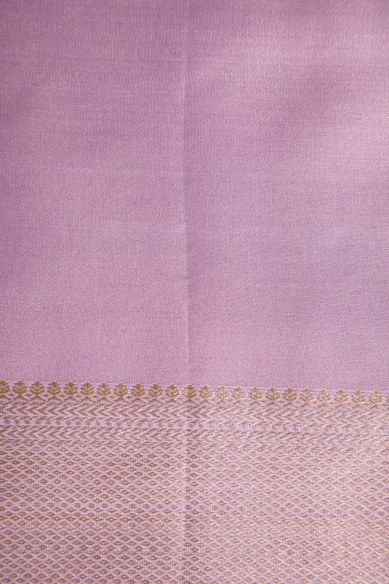 Salmon Pink Apoorva Silk Sarees with Gold And Silver Zari Floral Puttas view 3