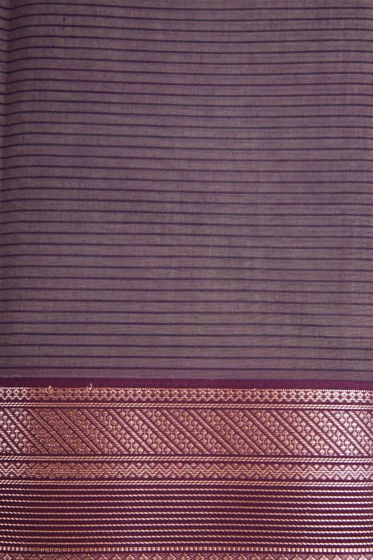 Sage Green Silk Cotton Sarees with Copper Zari Floral Patterns view 3