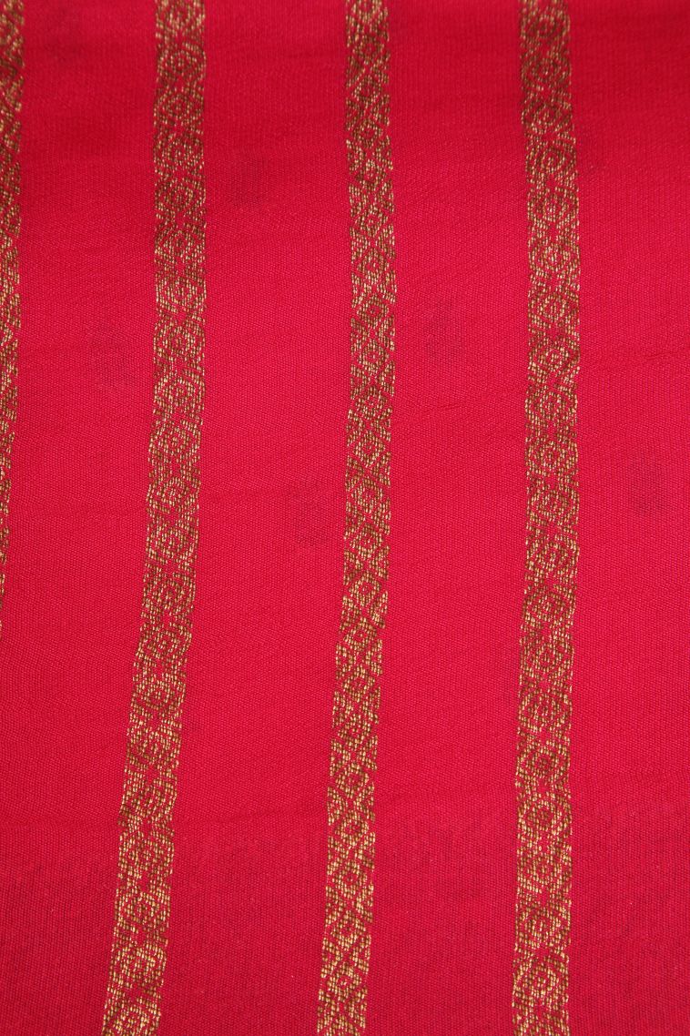 Strawberry Pink Banaras Sarees Antic Zari with Floral Puttas view 3