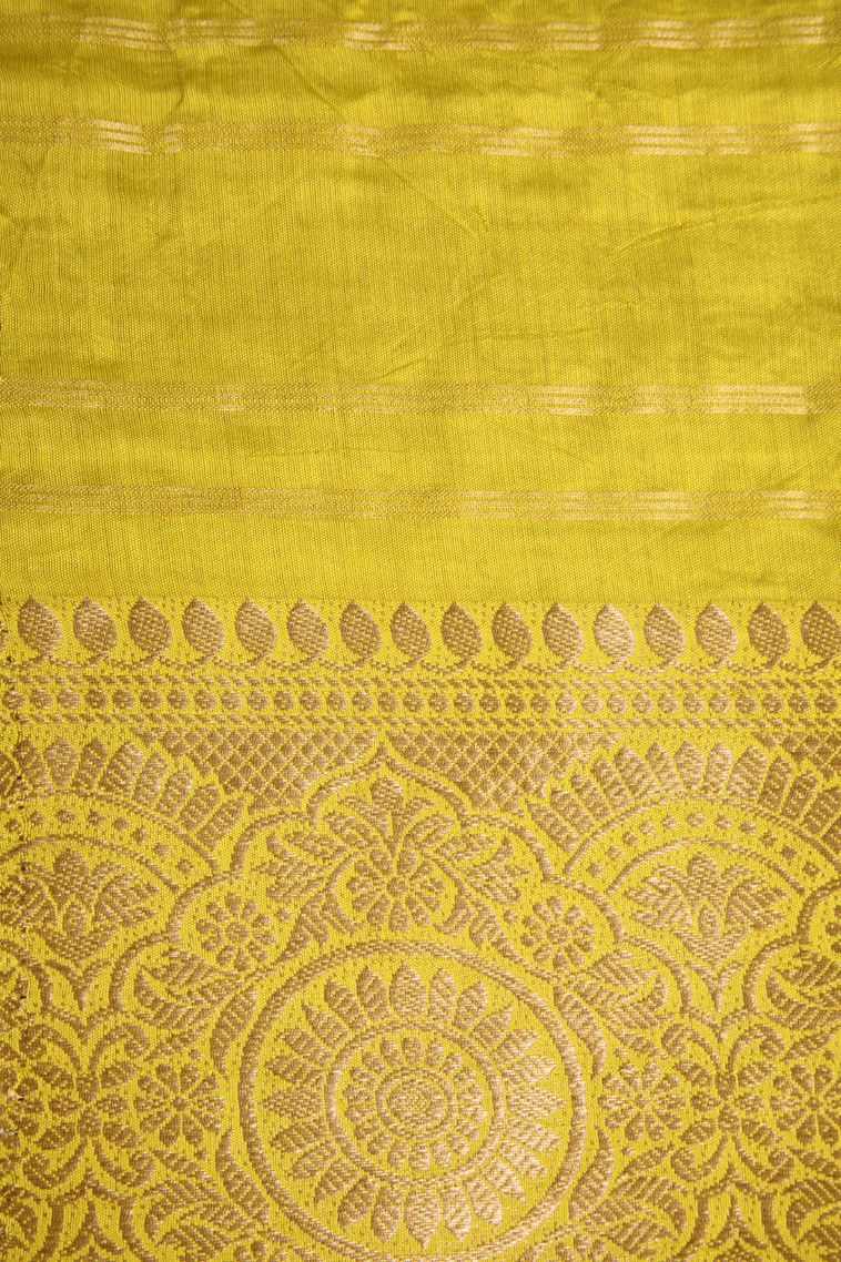 Asphalt Black Chanderi Cotton Sarees Antic Zari with Cross Straipes view 3