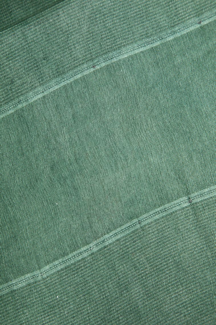 Sage Green Linen Saree with Without Zari Zari Stripes view 3