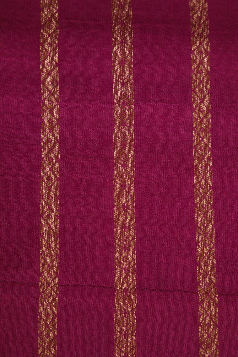Magenta Pink Banaras Sarees Antic Zari with Floral Puttas view 3