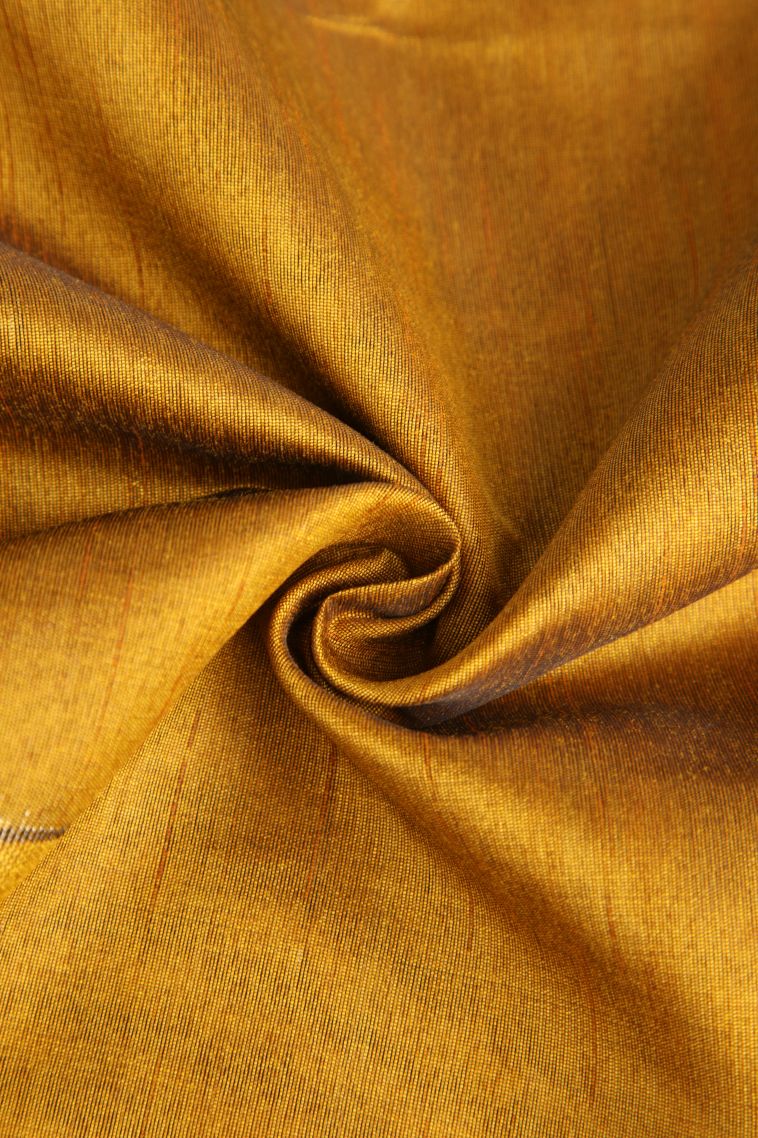 Macaroon Yellow Jute Sarees with Silver Zari Floral Patterns view 4