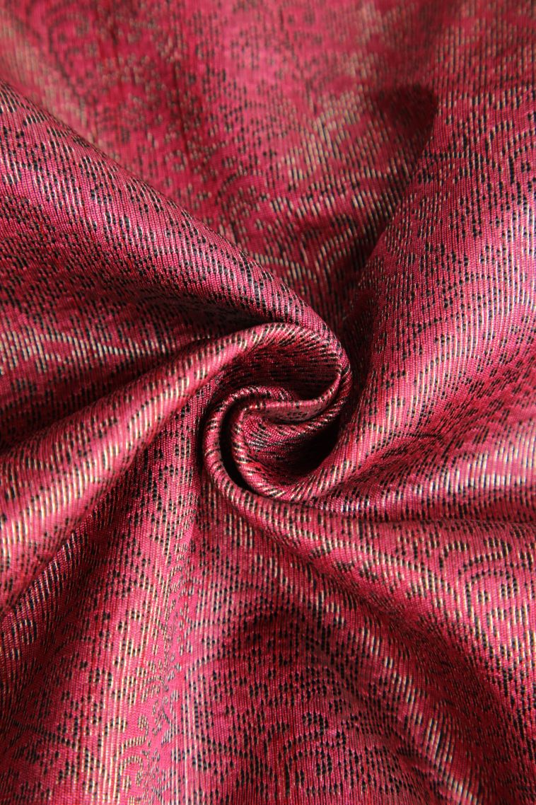 Punch Pink Jute Sarees with Antic Zari Floral Patterns view 4