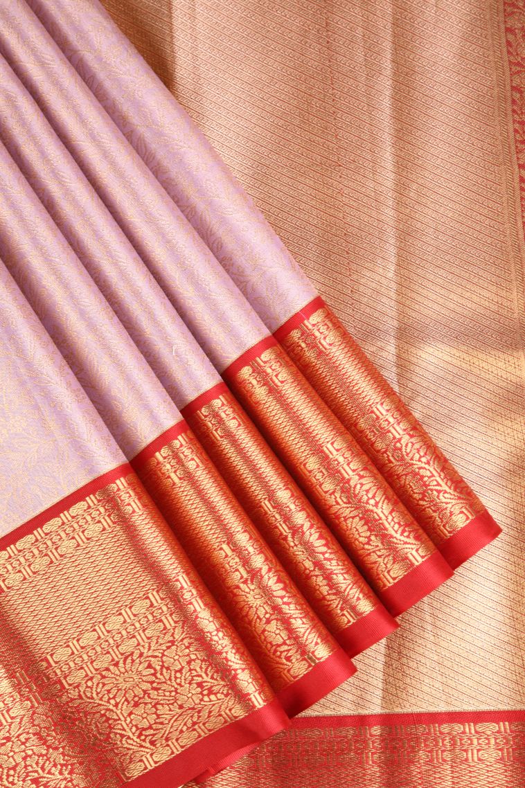 Crepe Pink Apoorva Silk Sarees with Gold Zari Floral Puttas view 1