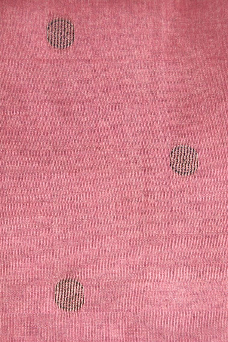 Salmon Pink Semi Tussar Silk with Antic Zari Floral Patterns view 3